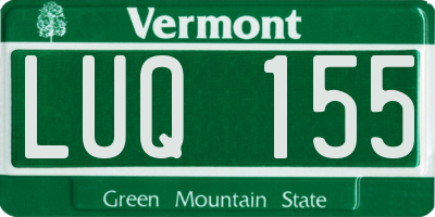 VT license plate LUQ155