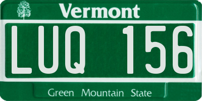 VT license plate LUQ156