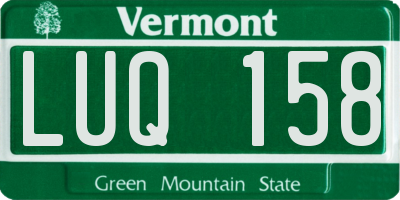 VT license plate LUQ158