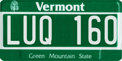 VT license plate LUQ160