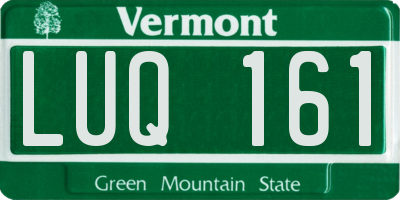 VT license plate LUQ161