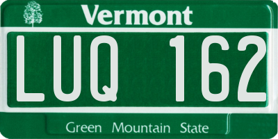 VT license plate LUQ162