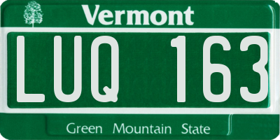 VT license plate LUQ163