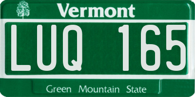 VT license plate LUQ165