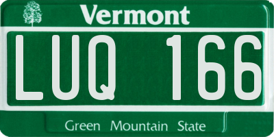VT license plate LUQ166