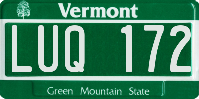 VT license plate LUQ172
