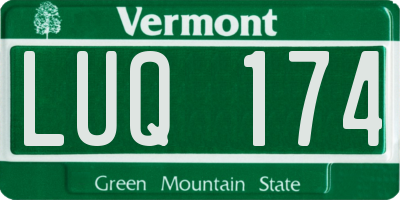 VT license plate LUQ174