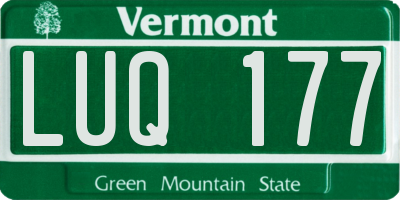 VT license plate LUQ177