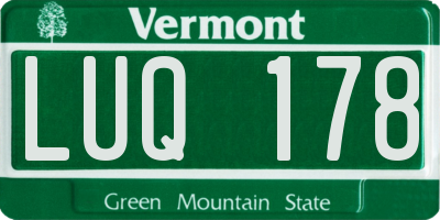 VT license plate LUQ178