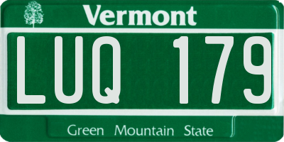 VT license plate LUQ179