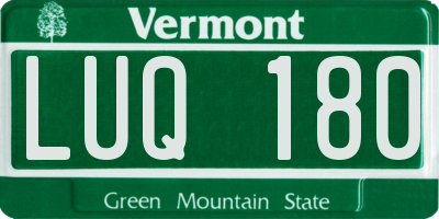 VT license plate LUQ180