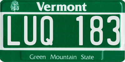 VT license plate LUQ183
