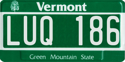 VT license plate LUQ186