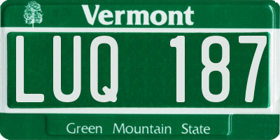 VT license plate LUQ187