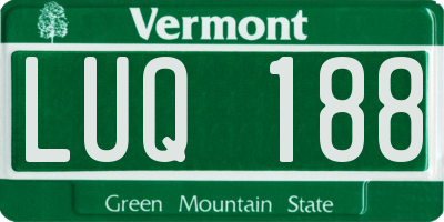 VT license plate LUQ188