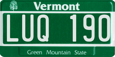 VT license plate LUQ190
