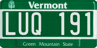 VT license plate LUQ191