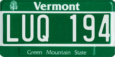 VT license plate LUQ194