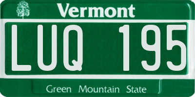 VT license plate LUQ195