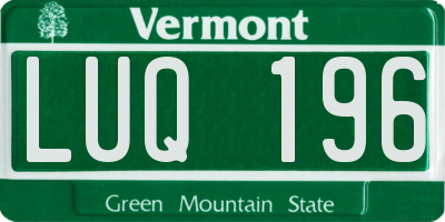 VT license plate LUQ196