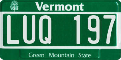 VT license plate LUQ197