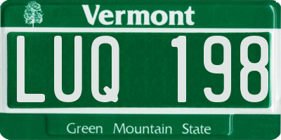 VT license plate LUQ198