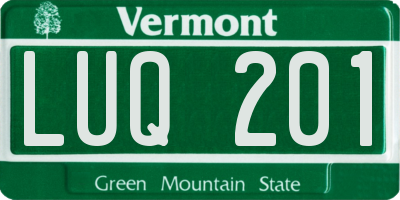 VT license plate LUQ201