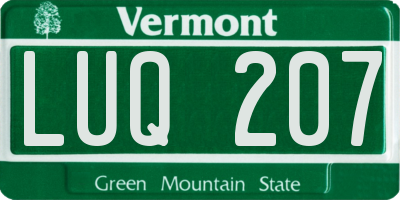 VT license plate LUQ207