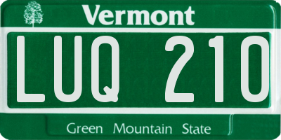 VT license plate LUQ210