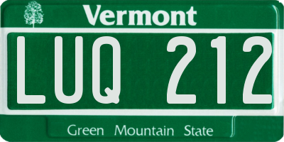 VT license plate LUQ212