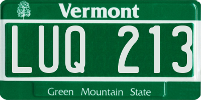 VT license plate LUQ213