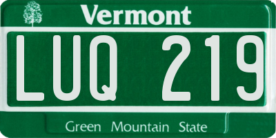 VT license plate LUQ219