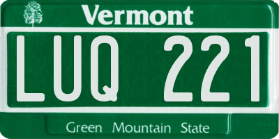 VT license plate LUQ221