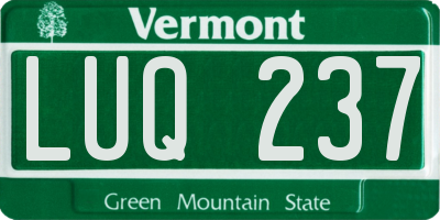 VT license plate LUQ237