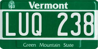 VT license plate LUQ238