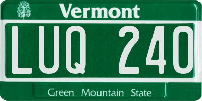 VT license plate LUQ240