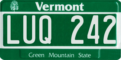 VT license plate LUQ242