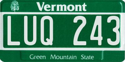 VT license plate LUQ243