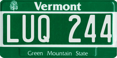 VT license plate LUQ244