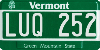 VT license plate LUQ252
