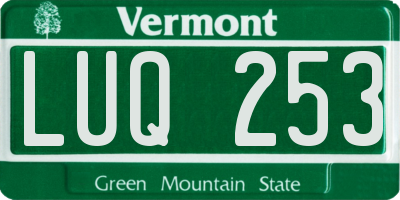 VT license plate LUQ253