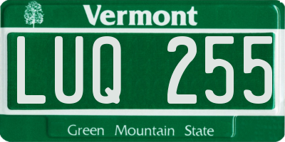 VT license plate LUQ255