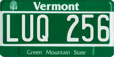 VT license plate LUQ256