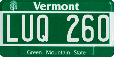 VT license plate LUQ260
