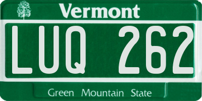 VT license plate LUQ262