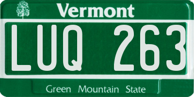 VT license plate LUQ263