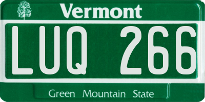 VT license plate LUQ266