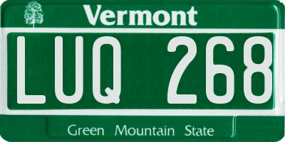 VT license plate LUQ268