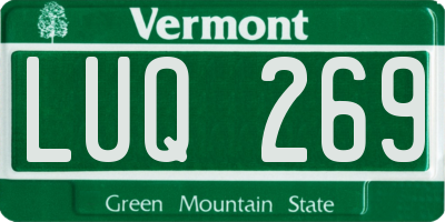 VT license plate LUQ269