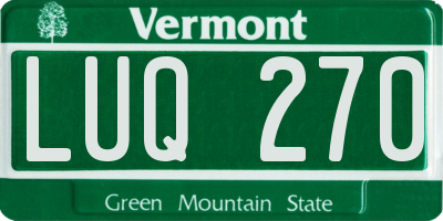 VT license plate LUQ270